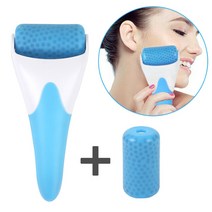 1+1 아이스 페이스 쿨러 스킨 롤러 얼굴 붓기 빼기 냉찜질 얼음 마사지 피부진정, 블루(본품+리필냉매)