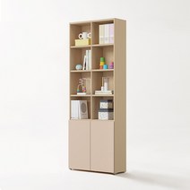 한샘 티오 격자책장 수납형 6단 80cm (컬러 택1), 화이트/오크/코튼그레이(K)