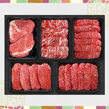 횡성한우 5구 [쿠가] 구이선물세트[등심500g 1팩+안심or채끝500g 2팩+특수부위 500g2팩]총2.5kg, 1개