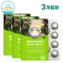 스트레스 긴장완화 편안한 테아닌 츄어블정 30정 1개월분 감마오리자놀 relax theanine, 3개