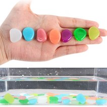 플라스틱 야광 어항돌 50P 구피어항꾸미기 소품 장식품 인조 모형 자갈, 핑크