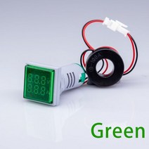 22mm 60-500V 0-100A Led AC 디지털 전압계 전류계 신호등 220V 전압 볼트 앰프 표시기 테스터 감지기, Green, AC 60-500V 0-100A