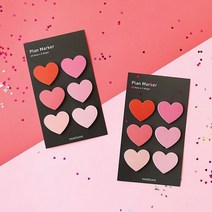 디작소 디자인 감성 문구 플랜마커_하트, one color