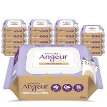 앙쥬르 실키 물티슈 100매 캡형 55g, 20팩
