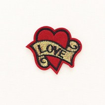 원단킹 72-872 유니크 하트 봉제식 와펜_레드 (7305764)