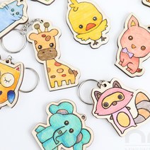 민화샵 민화 열쇠고리 우드 팬시 키링, 여우