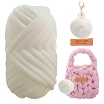 터치온리 자이언트얀 가방 만들기 패브릭 뜨개실 벨벳 자이언트얀 방석 핑거니팅 망고실 빅얀 1kg, 패브릭얀 아이보리, 패브릭얀1kg