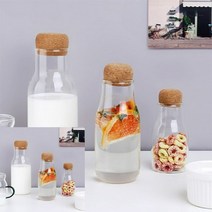 코르크 내열유리 보틀 유리병 유리공병, 대(600ml)