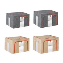 옷방 정리 보관 패브릭 리빙박스 다용도 정리함, 베이지 66L