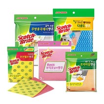 청소용 위생 셀룰로오스면 부직포 극세사 행주 펄프 그릇닦는 행주모음 3M 스카치브라이트, 삶아쓰는 주방용 극세사행주 3개