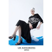 [론칭가 69900원] 이상봉에디션 아트 블록 후드 블라우스 2종