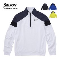 일본 SRIXON BY DESCENTE GOLF 맨즈 골프웨어 마츠야마 히데키 하이브리드 하프 짚 미들러 블루종 RGMWJL532023년 가을 겨울 모델 M-3L, L, YL00(옐로우)