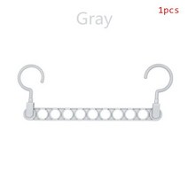 9 홀 옷 걸이 주최자 공간 절약 옷걸이 다기능 접이식 매직 행거 건조 랙 스카프 의류 보관, gray 1pcs