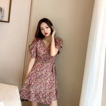 플라워 랩 원피스 봄여름 투웨이 스커트 꽃무늬 짧은 로브원피스 휴양지원피스 바캉스원피스 가운원피스 여행원피스 여름휴가원피스 봄여름원피스