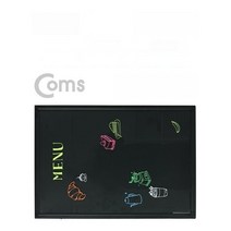 Coms AOBE127 LED 형광 보드판 네온보드 블랙보드 50x70cm