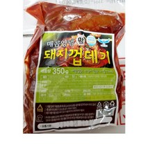 [더착한푸드]매콤양념돼지껍데기(350g) 식자재마트 대용량 업소용 매운맛껍데기 껍데기 술안주 돼지양념껍데기 껍데기맛집 간편식 껍데기맛집