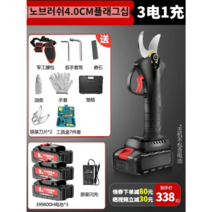 전동 가위 나무가지치기 독일 원예 나무 전정 조경 굵은가지 화훼 무선 공업용 전지 정전, 4.0cm 플래그십 399800H 배터리3