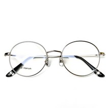 엉클스 오버사이즈 가벼운 티타늄 안경테 타원형 실버팁 안경