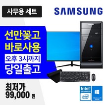 삼성 사무용 업무용 데스크탑 윈도우10 인텔 CPU 사무용 인터넷 강의용 컴퓨터, 4.미들 Q8300  256GB, 27인치세트