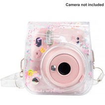 필름 카메라 폴라로이드 사진기 인화 미니 폴라로이드 미니 11 휴대용 투명 PVC 카메라 케이스 커버 어깨, 02 pink