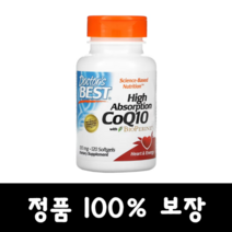 닥터스베스트 고흡수 코큐텐 코엔자임 Q10 with 바이오페린 100mg 120 소프트젤 4달분