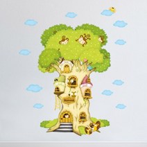 어린이집 신학기환경판 나무 벽지 스티커 놀이방 야광 키즈카페