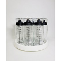 (세트)플레로 시노글라스 300ml 오일병 양념병 회전 트레이, (세트)블랙 플레로시노글라스9P+회전트레이(소)1P