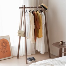 원목 행거 나무행거 목제 목재 친환경 북유럽 스탠드 옷걸이, 82cm 월넛