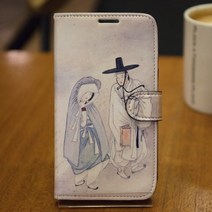 LG 스타일러스2 신윤복 월하정인 다이어리 폰케이스.프디케