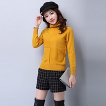 이너 니트 겨울 가을 스웨터 레이어드 숏 체크무늬 셔츠 수리 몸 목폴라 스타일리쉬 두꺼운 의류 풀오버 3259021959
