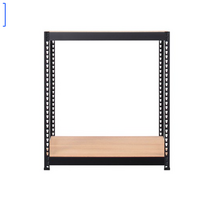 WRQ751211스피드랙 무볼트 조립식 앵글 선반 500x400x750 2단, 블랙/9mm 양면코팅 보드