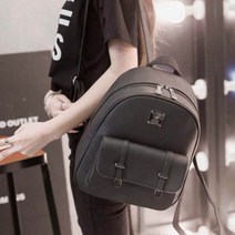 무지가방 실버 엣지 포인트 여성백팩 레더스타일 백팩