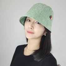 삼색우드 마 린넨 벙거지 버킷햇 봄 여름 여성모자 국산