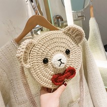 코바늘 위빙백 앙고라 버킷백 크로스백 러블리 손뜨개 가방만들기 핸드메이드 스티치 DIY 라탄