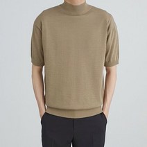 미니멀옴므패션 AT 썸머 린넨 반폴라 모크넥 반팔 니트 티셔츠 8color