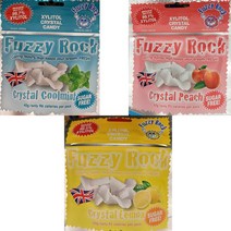 퍼지락 자일리톨 크리스탈 캔디 40g 3종택1 사탕 쿨민트 레몬향 복숭아향 FUZZY ROCK, 1. 쿨민트