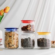 밀폐 수제청 잼병 유리병 360ml 490ml 640ml, 코드밀폐유리병 490ml (색상랜덤 2P)