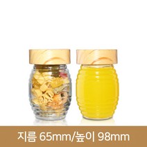 유리병 꿀병 웨이벌꿀250(A-W) 53파이 (수공예나무캡), 수공예나무진공캡, 1개