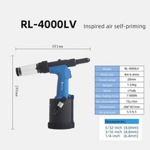 리벳 건 리벳팅 산업용 공압 블라인드 에어 헤비 듀티 자동 자체 흡입 2 4 6 4 스테인레스 스틸 316 헴록 팅 도구, rl-4000lv, 06 RL-4000LV