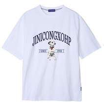 OHP X JINICONG 세미오버 여름 레이어드 강아지 커플 반팔티