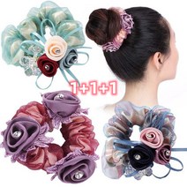 [3개] 헤어 곱창 밴드 머리끈 슈슈 당고 헤어롤 집게핀 3개 1세트