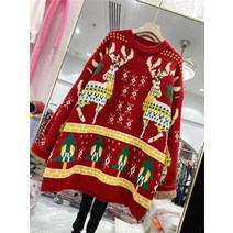 크리스마스 연말 커플니트 어글리스웨터 빈티지 레트로 산타 니트