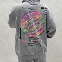 슈프림 정품 네온써클 쭈리 프린팅 오버핏 남녀공용 후드티