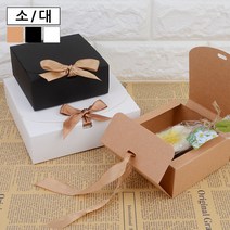 무지 생일 기념일 선물상자 소형 대형 선물케이스 포장봉투 선물백 1개(리본포함), 대 - 블랙