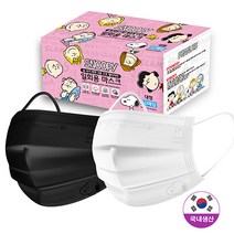 스누피 국내생산 닥터클린 3중 MB필터 블랙 대형 덴탈 마스크 50매, 대형 검정(50매), 1개