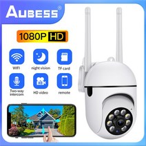 보안 업체 녹화기 Aubess 무선 홈 보안 CCTV 카메라 PTZ 와이파이 IP 4K HD 5MP 감시 디지털 줌 H.265 1, 05 Universal 1080P