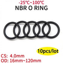 검정색 O 링 개스킷 CS 4mm OD 16mm ~ 120mm NBR 자동차 니트릴 고무 원형 형 부식 내유성 씰 와셔 10 개, OD 80mm ID 72mm, Black, CS 4.0mm
