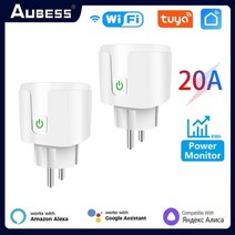 일본 돼지코 여행 220v 어댑터 변환 Tuay-스마트 소켓 EU 16A/20A Wifi 스마트 플러그 전원 모니터링 라이프 앱 원격 제어 지원 구글 어시스턴트 알렉사, 20A 2피스_중국 | 100-240V | 투야 또는