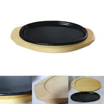 맥반석 주물 타원 스테이크판 3호 무쇠 구이팬 철판 무쇠판 철판구이 구이판 옥수수콘판 장어구이판, 허브쿠팡 본상품선택, 허브쿠팡 본상품선택