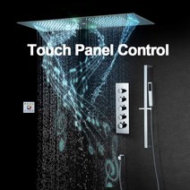 샤워기헤드 필터 M Boenn 크롬 도금 LED 샤워 시스템 온도, Touch Control Panel